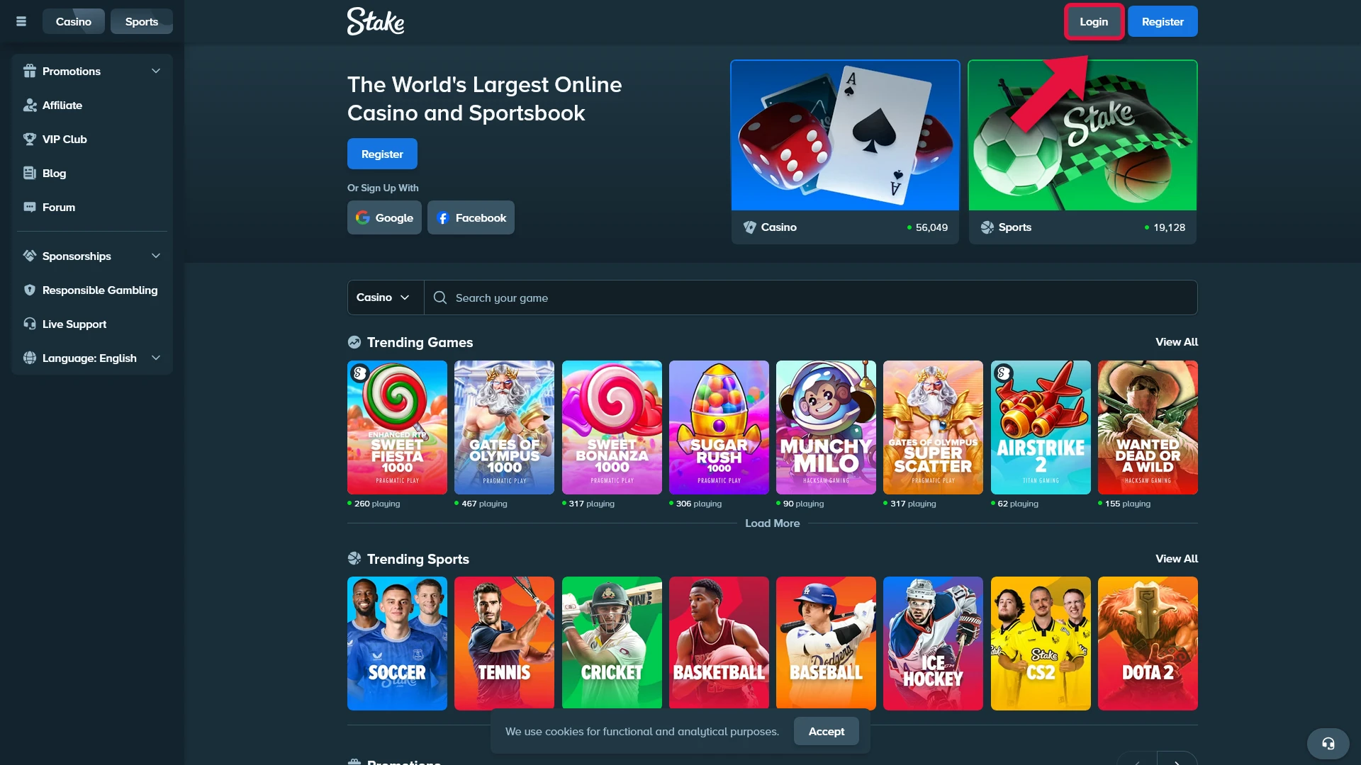 Log in to your personal Stake account for secure football betting access.