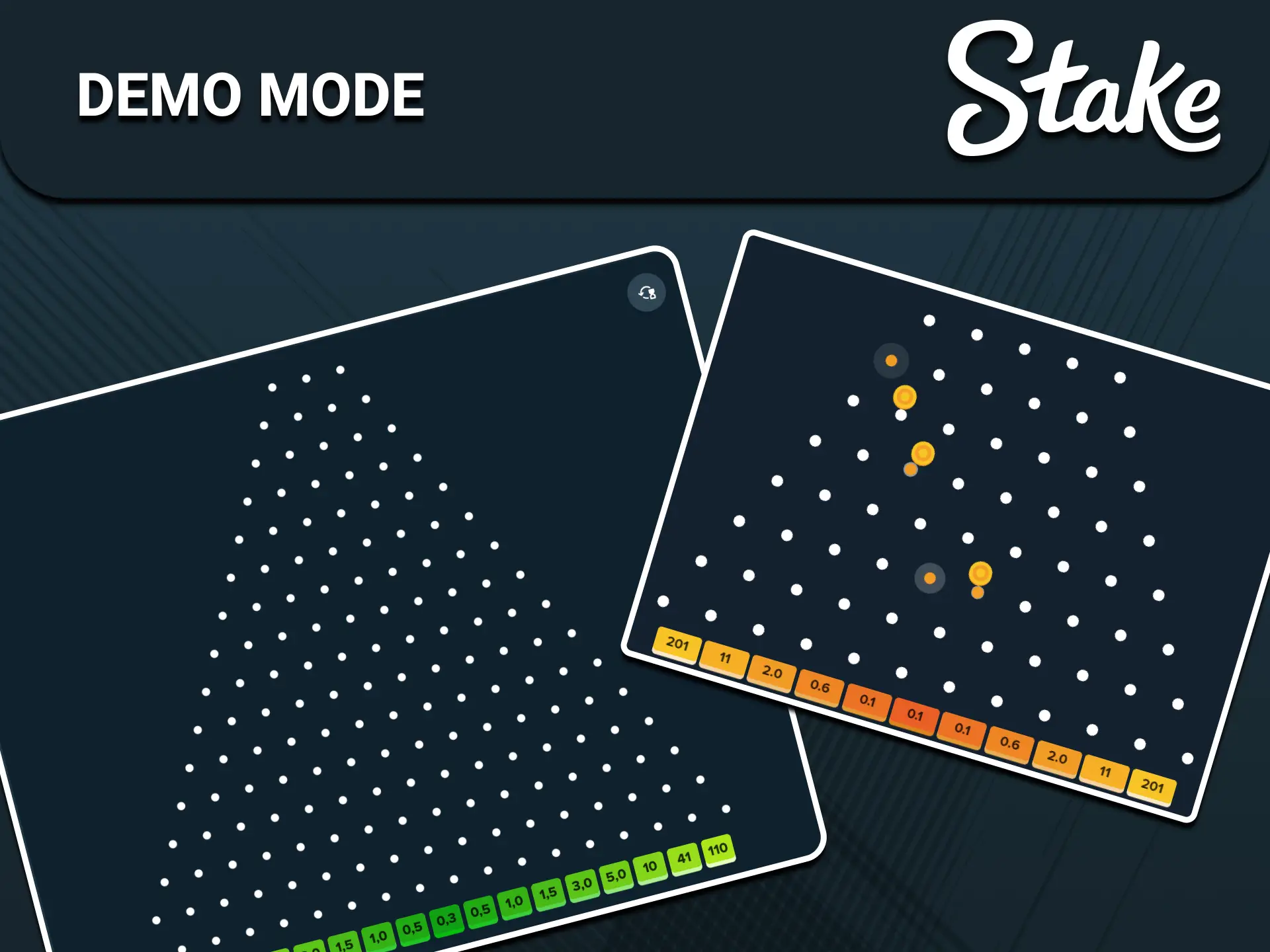 Try the free demo mode on the official Stake plinko platform.